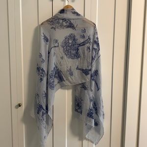 Light blue on blue shawl